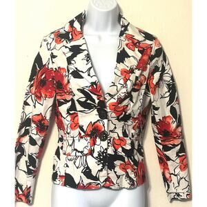 NWT Vintage Rinascimento Made In Italy Floral Cotton Elastane Blazer wMNS SZ M